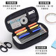 Mao Zhiming Pencil Bag Three-layer Large Capacity Pencil Box Kindergarten Primary School Student Large Capacity Pencil Bag Multi-function Stationery Bag Boys and Girls High-Precision Pencil Box Jasmine Longjing Curly Ear Cat Canvas Pencil Bag ZQ12171