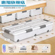 Huixiang under-the-bed storage box household flat pulley drawer-type clothes quilt plastic organizer under-bed box storage box one meter one meter thickened large Yabai (100*50*13.8)