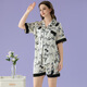 
Ice silk pajamas for women in summer new cute cat summer shorts shorts silky cool home clothing set WLW9226 2XL [recommended 130-145 Jin [Jin equals 0.5 kg]]
