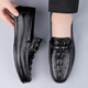 Fugui Bird Herrenschuhe Sommerzehen Schicht Cowide Business Casual Crocodil Muster Mütze weiche Sohle atmungsaktiven leichten Fahren lässige Schuhe Herren schwarzes Muster Yulin Fg9920 38
