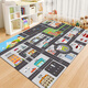 Jinko children's crawling carpet city traffic scene map toy blanket road track parking lot carpet gray city-3 80*120 cm