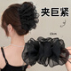 Two Worlds Huan Extra Large Cloud Bubble Feather Clip Women's 2025 New High-end Hair Clip Women's Back Head Shark Clip Headdress Black Clip