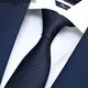 North Martin High-End Seidenkrawatte Herrengeschäftsanzug Hochzeitsbräutigam Hand gebaut gestreift dunkelblau Geschenk College Style Dunkelblau