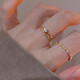 Yadige 18k gold ring women's light luxury design niche personality sexy open ring index finger ring high color retention love set (3