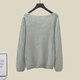 
Sichuanshe 2025 autumn new women's fashion loose shoulder long sleeve round neck hollow knitted sweater