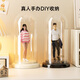 KAMAN Figure Display Box Household Transparent Bubble Mart Blind Box Storage Collection Model Doll Model Box Display Stand Milk White Small/Dustproof 1
