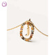 Feixiangge Spanish PDPAOLA letter necklace for women, light luxury niche color gem bag 18k gold clavicle chain for birthday LA01H