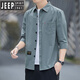 JEEP SPIRIT high-end pure cotton free ironing summer shirt men's loose version of 7-quarter sleeve shirt workwear mid-sleeved jacket casual and versatile high-quality pure cotton material 7-quarter sleeve 5008 (light blue) 2XL 155Jin[Jin equals 0.5 kg]-175Jin[Jin equals 0.5 kg]