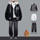 Un nuevo estilo de ropa de invierno adolescente, ropa para hombres de otoño e invierno, un nuevo estilo de chaqueta de mezclilla vegetariana para el invierno, combinada con una chaqueta engrosada para estudiantes masculinos, 9856 negro (abrigo + suéter + más vaca vegetariana, más vegetales M (75-100Jin [Jin equivale a 0.5 kg])