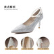 
ZHR high heels female elegant pointed toe thin heels women's shoes high-end pearl strap crystal single shoes women Y765 silver 37