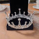 Bai Qixin Crown Tiara Full Circle Birthday Headband Children's Crystal Crown Performance Coming of Age Ceremony Proposal Certification Headdress Accessories Crown White-Full Circle