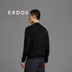ERDOS 春夏精纺双层立领翻花开衫修身百搭休闲时尚男针织衫羊毛衫 黑 XL 180/100A