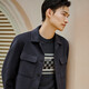 Annonce Bird Fashion Veste laine surnom double face revers veste décontractée hommes ESV223206U Smoke Wave Blue 48