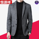 Hengyuanxiang high-end wool suit men's spring and autumn new middle-aged men's suit jacket autumn and winter wool thickened daddy single 3818 brown regular M 170