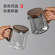 YIHUTEA glass tea set teapot tea water separation household high-end teapot tea tray office tea kung fu tea cup thickened glass wooden handle teapot
