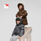 Nanny Goose Children's Down Jacket Baby Medium-Length Face-Protecting Thickened Duck Down Jacket Winter Warm Children's Clothing Carbon Black 130