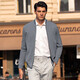 La nueva chaqueta de primavera y otoño de estilo del Sr. Bu Star para la chaqueta de cárdigan de lana de lana para hombres, manga larga, ropa de color sólido Yueyan Grey XL (180)