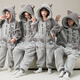 Liebeswörter junger Menschen, Eltern-Kind-Pyjama, Herbst- und Winter-Strampler, langärmeliges Korallenletter, Familie, drei und vier, Familiendekoration, Kinderheimkleidung, YPF3890 Kätzchen, L, männlich L (110-135 Jin [Jin gleich 0,5 kg]))