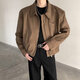 Huafeng Yino short jacket men's spring and autumn American handsome shoulder pad jacket high-end black cleanfit lapel baseball uniform black XL 120-140Jin [Jin equals 0.5 kg]