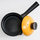 YueCui PLEASED COOKING ceramic small casserole milk pot wide mouth instant noodle pot uncoated baby food supplement pot small stew pot 3-year-old burnt and replaced black pot with orange lid 1.2L