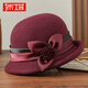 Buta autumn and winter wool hat topper beret British retro ins style wool wool fixed hat retro temperament hat wine red