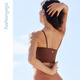 Seamless basic slim waist-tightening and simple elegant sports running BRA underwear F14117 Roman brown L