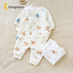 Tongtai (TONGTAI) baby jumpsuit autumn and winter pure cotton baby clothes children's warm clothespin cotton boneless crawling suit orange 90cm