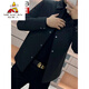 Scarecrow (MEXICAN) New Men's Winter Light Cotton Clothes Lapel Executive Solid Color Versatile Business Slim Casual Protective Black 3XL 150165