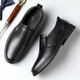 CARTELO British business casual leather shoes soft sole soft surface breathable loafers one-foot leather shoes men's 9921 black hollow 44