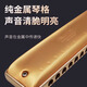 Loch Sound 12 Loch Gesamtskala Blues Harmonica EZ12 Anfänger Tuning Blues harmonica Erwachsener Performance Grad A-Tuning Gold (kein Notwendigkeit, den Klang zu drücken, und mit Bass 46 ausgestattet)