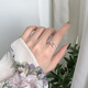 Dai Yan's 2025 new ring, small, fresh, fashionable and personalized open ring, adjustable niche design index finger ring gift, double-layered flower ring in one package