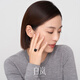 Bailan Black Agate Ring Women's Single Ring S925 Silver Light Luxurious Design Fashionable Elegant Temperament Birthday Gift for Wife S925 Silver + Black Agate