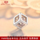 Shantou Lincun Old Phoenix plated pt950 platinum pendant single pendant necklace women's platinum pendant without chain independent pendant lucky square single pendant