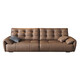 Filena sofa Italian minimalist leather sofa living room size household multi-person straight-row sofa Y739 double handrail single seat 1.2 meters [bottom perspective network + full-head layer cowhide]