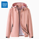 Jeanswest hooded jacket men's spring and autumn simple casual jacket men's loose versatile jacket charge top men's and women's clothing 6628 purple [women's style] XL