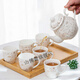 Raf core Jingdezhen ceramic tea set with handle teacup teapot set home office water set drinkware complete set European handle cup 6 cups 1 pot with bamboo tray 8 pieces