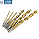 Guwanji titanium-plated high-speed steel twist drill bit cobalt-containing punch drill bit hand electric drill stainless steel punch aluminum alloy steel drill bit 3mm 2 pieces titanium-plated