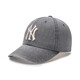 MLB Official Male and Female Couple Showing Face Small Fashion Retro Sunscreen Soft Top Baseball Cap Spring and Summer CPVV5 New York Yankees/Charcoal Gray One Size