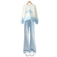 
Ikano I.KARNOW Girls Set Spring Children 2025 New Spring Fashion Fashion Fashion Sweatshirt Girls Medium Big Children's Flared Jeans 4882 White 13131 Blue 130