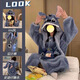 Yi Shuhan Pajamas Couple Outfit One Male One Female Stitch Cartoon Internet Celebrity Winter Coral Velvet Long Nightgown Home Clothes Set Pink Stitch Nightgown + Pants M 100-130Jin Jin equals 0.5kg