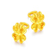 DL 1998 Fat Donglai same style 18K gold four-leaf clover gold-plated lucky female curved hook fashion temperament flower love small earrings gold four-leaf clover earrings (curved hook) pair