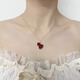 18K gold red agate gourd pendant color gold rose gold gold pendant clavicle chain necklace Chinese Valentine's Day gift 18K gold (single pendant) medium gourd (red agate)