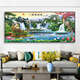Craftsman Time Welcoming Pine Living Room Sofa Background Wall Decoration Tea Room Hanging Painting Landscape Painting Landscape Calligraphy and Painting Office Murals Hall [Welcoming Pine] CT-3882 210*90cm Modern Black (Brushed Aluminum Frame) [Oil Painting