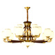 
HP's latest new Chinese chandeliers living room lights walnut color Chinese style bedroom dining room lights modern atmosphere HX9928 head three-color light