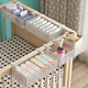 Huanxin Baby Kinderbetthängender Korb Zaun Nachtränder Hanging Bag Aufbewahrungskorb Baby Windeln Aufbewahrungsbox Weiß kurz (Einstellmodell)