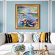 Imperial Flag Monet Water Lily Pure Hand-painted Oil Painting European Living Room Entrance Decoration Painting Hallway Dining Room Dining Room Bedroom Wall Painting 692 Gold Solid Wood Frame 120X120