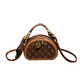 ESDS Hong Kong Marke Echtes Leder-Frauenbeutel leichte Luxus 2025 Neue, vielseitige Mini-Frauen-Handheld Small Round Bag Single-Shoulder Crossbody Bag NK/Farbblock (Theken Geschenkbox Set)