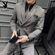 Playboy 2025 new men's three-piece wedding dress casual formal fit British suit black L (suitable for 111-125 Jin Jin equals 0.5 kg)