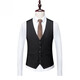 Lilan men's suit suit wedding groom double-breasted slim dress striped suit full set men's business formal suit dark gray double-breasted 3-piece suit suit + trousers + vest XL recommended 115-130 Jin Jin equals 0.5 kg