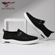Seven Wolves men's shoes casual shoes summer lightweight canvas shoes men's casual cloth shoes thick sole anti-odor lazier shoes 9443 black 40